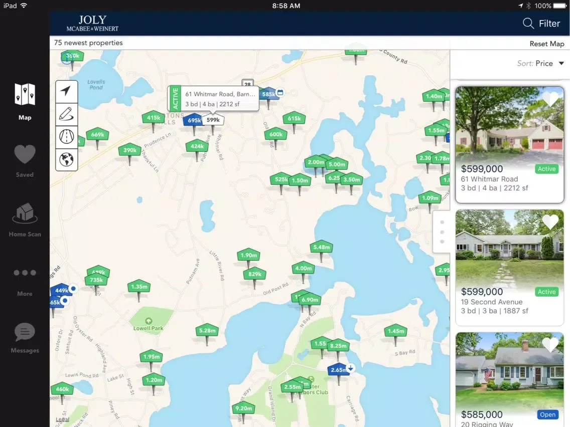 Ảnh chụp màn hình của Cape Cod JMW Homes iPad 