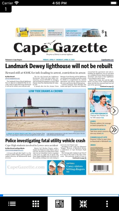 Скриншоты Cape Gazette eEdition