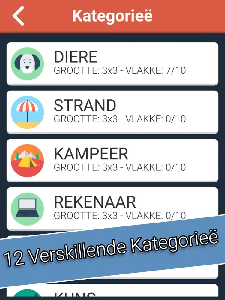 Tangkapan layar Woordsoek Raaisel iPad 
