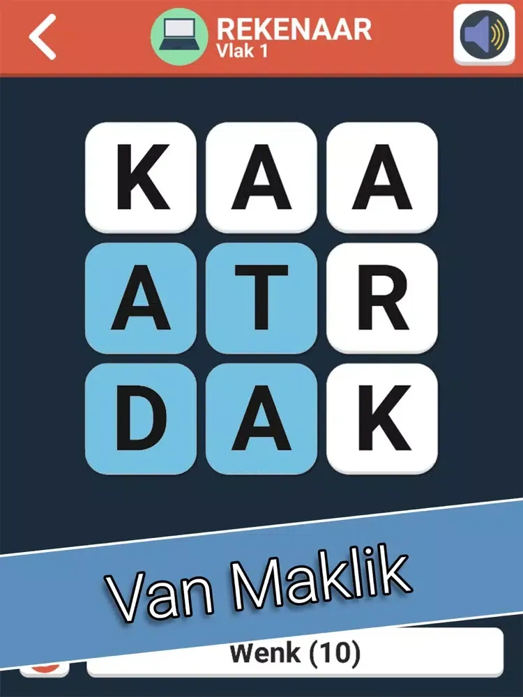 Tangkapan layar Woordsoek Raaisel iPad 