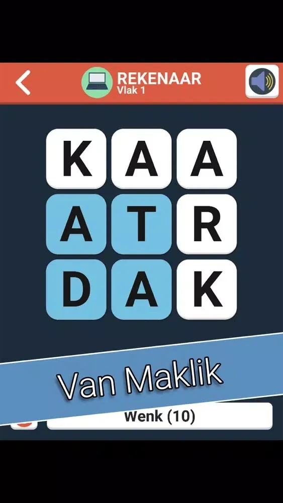 Tangkapan layar Woordsoek Raaisel