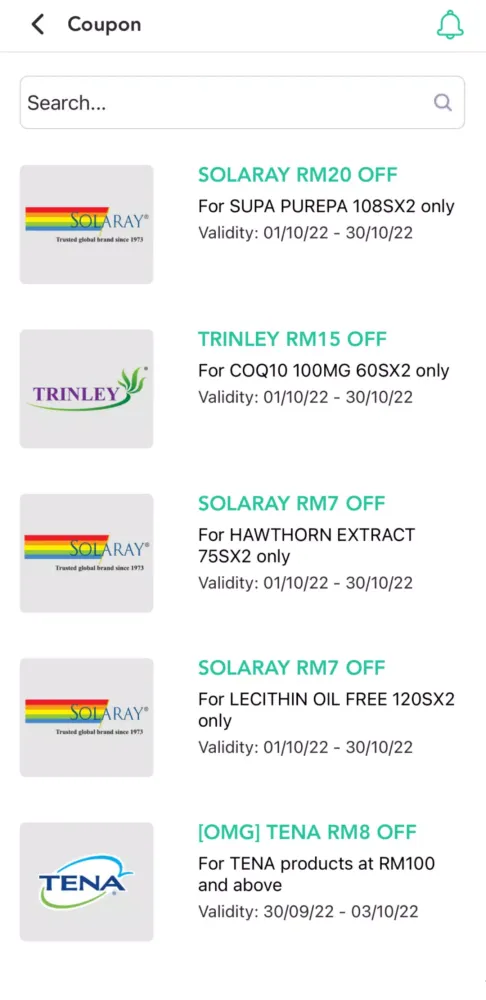 Tangkapan skrin Caring Membership