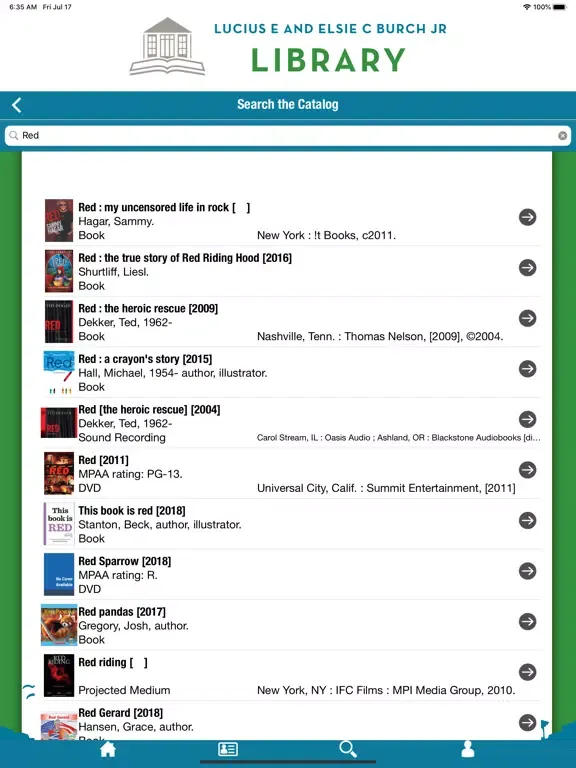 ภาพหน้าจอของ Collierville Library Mobile iPad 