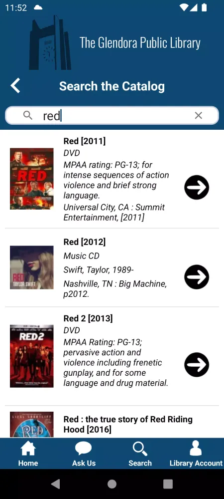 Glendora Public Library Screenshots