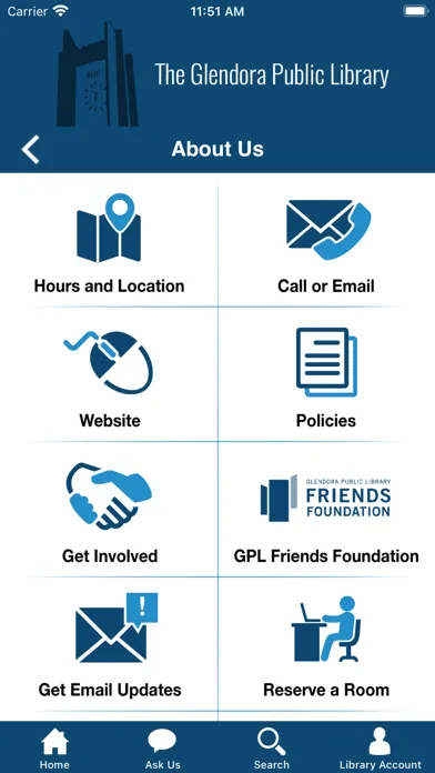 Tangkapan skrin Glendora Public Library