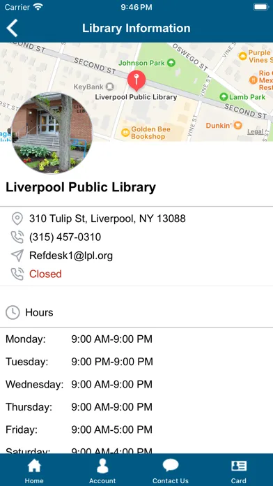 Capturas de tela do Liverpool Public Library