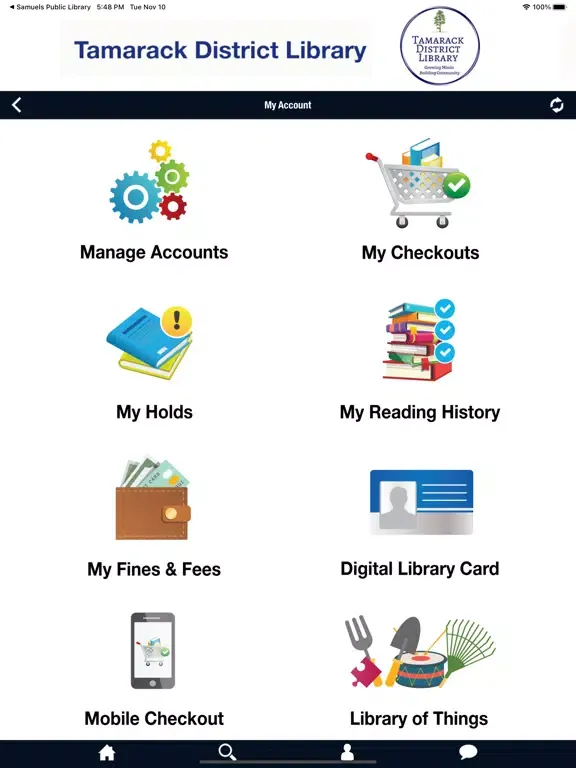 Tangkapan skrin Lakeland Library Cooperative iPad 
