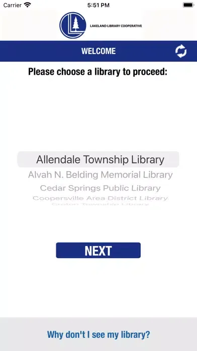 Tangkapan skrin Lakeland Library Cooperative