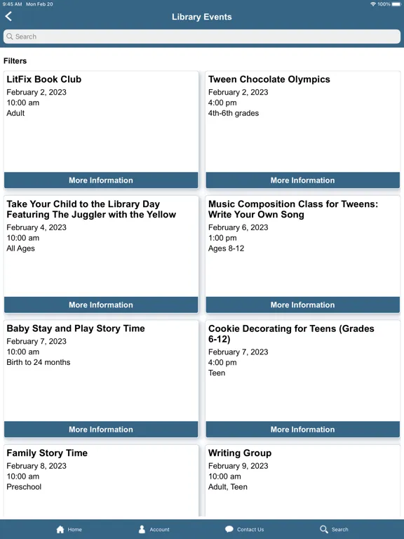 Ảnh chụp màn hình của InfoSoup Libraries iPad 