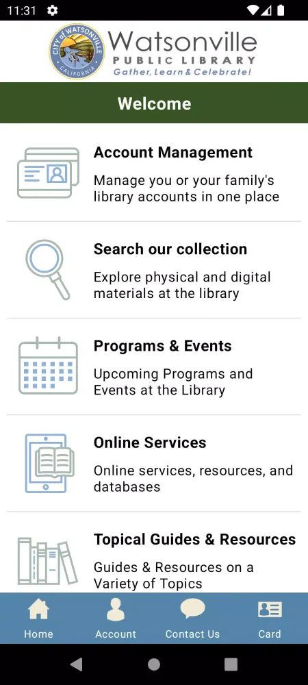 Zrzuty ekranu Watsonville Library App