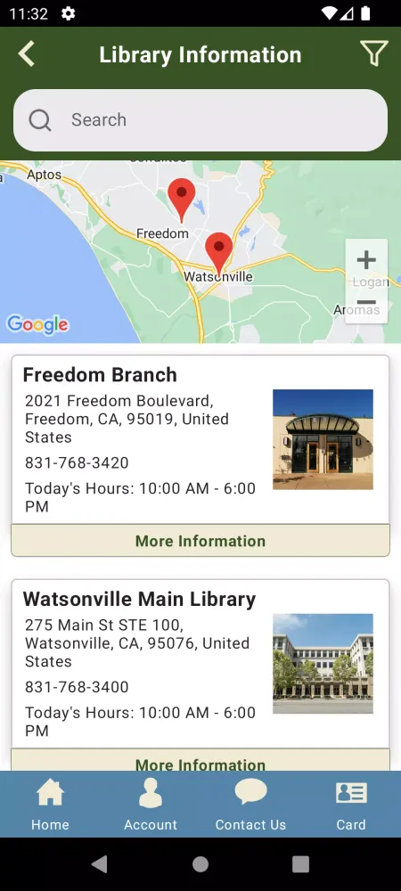 Zrzuty ekranu Watsonville Library App