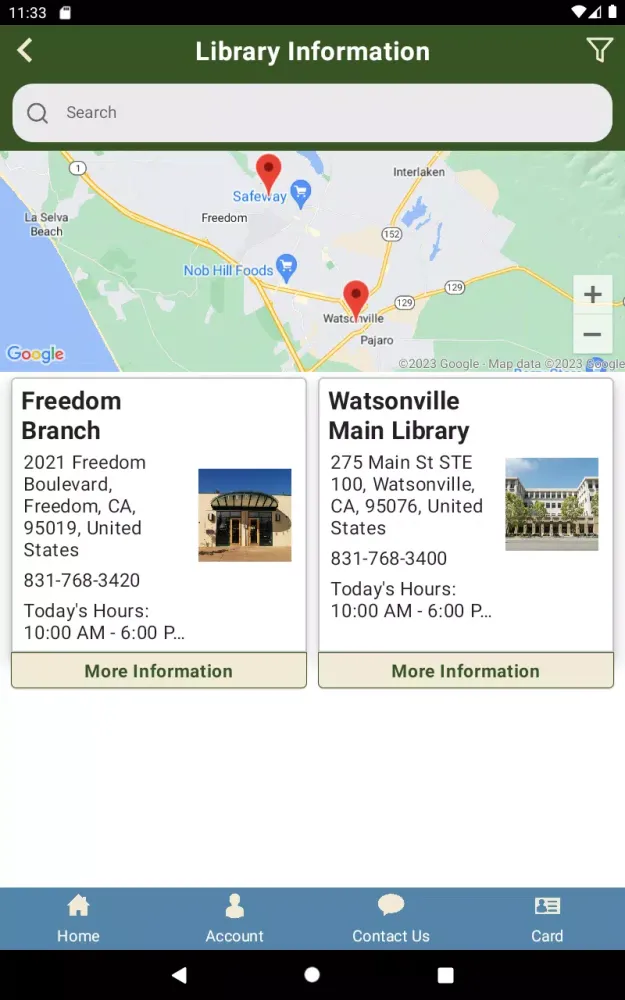 Zrzuty ekranu Watsonville Library App