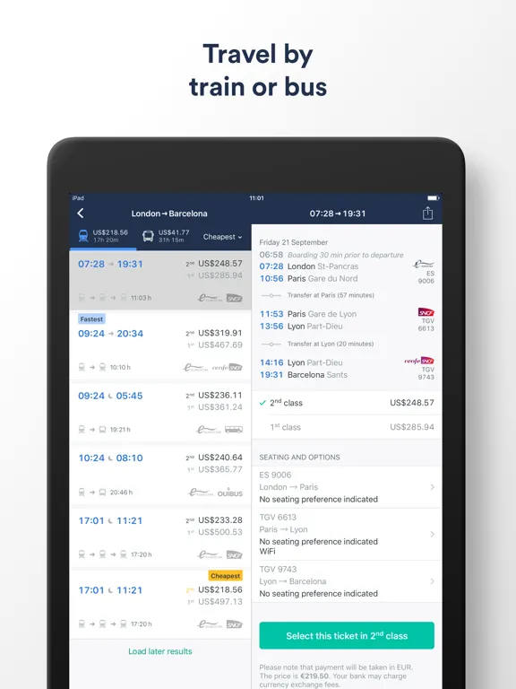 Trainline for Business iPad 應用截圖