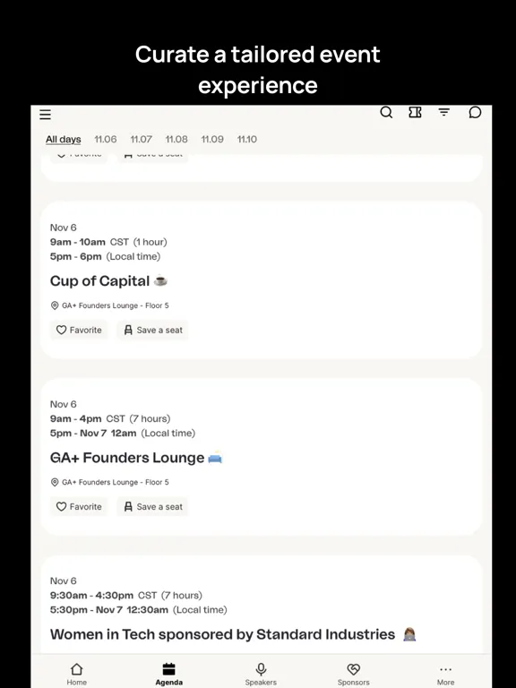 Capital Factory Events iPad  سکرین شاٹس