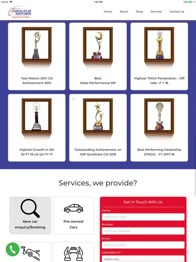 Jabalpur Motors Limited(JML) iPad  Screenshots