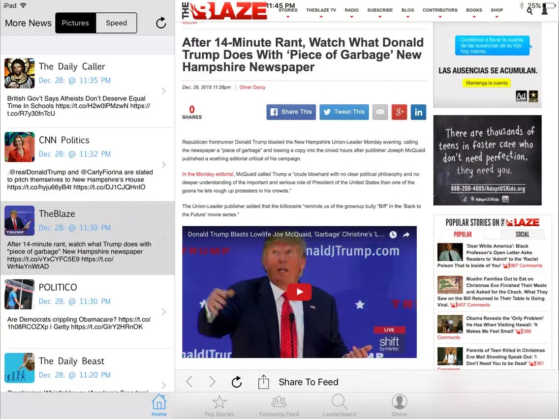 Screenshot di Fourth Estate - Political News Aggregator iPad 