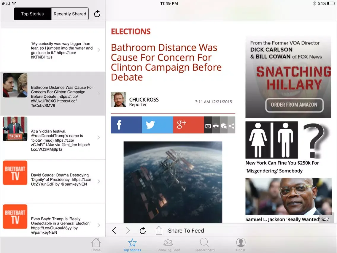 Screenshot di Fourth Estate - Political News Aggregator iPad 