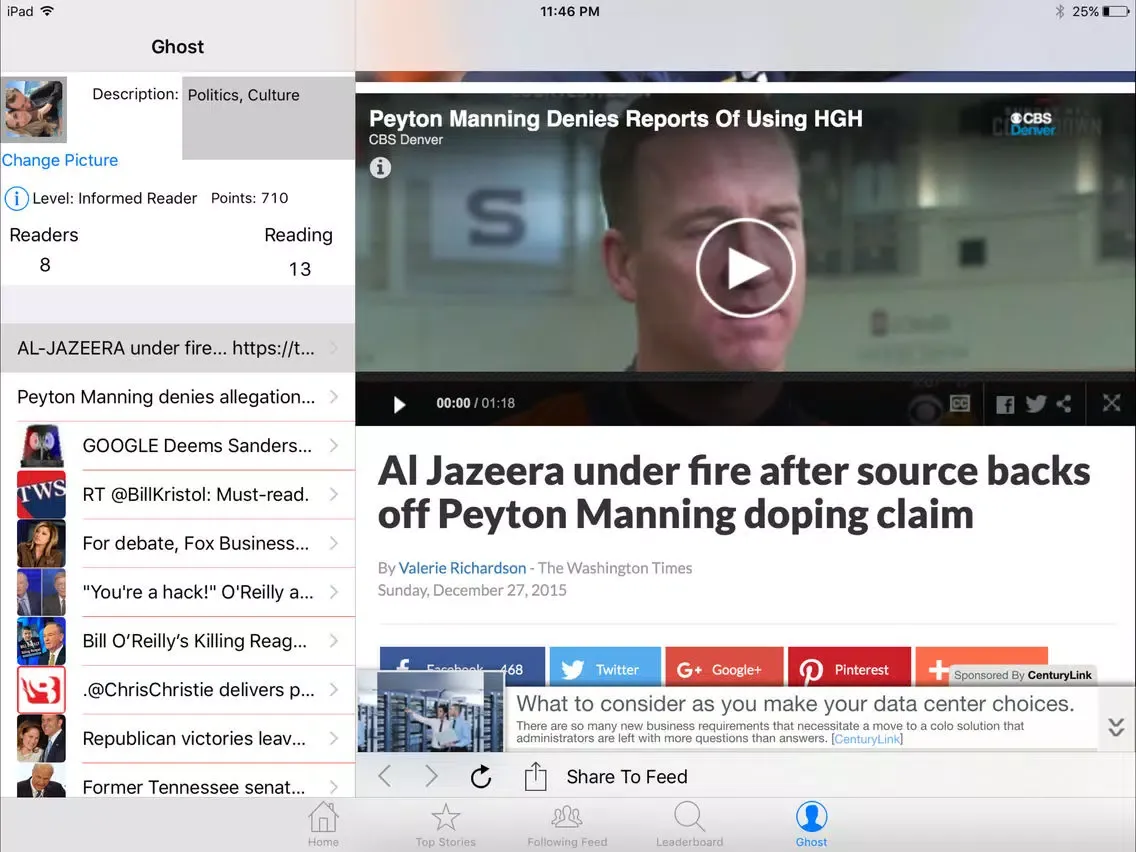Screenshot di Fourth Estate - Political News Aggregator iPad 