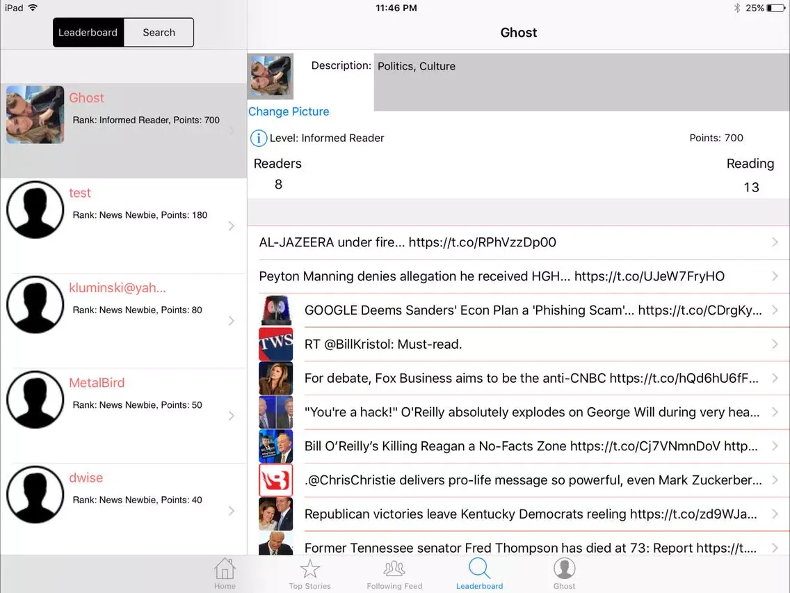 Screenshot di Fourth Estate - Political News Aggregator iPad 