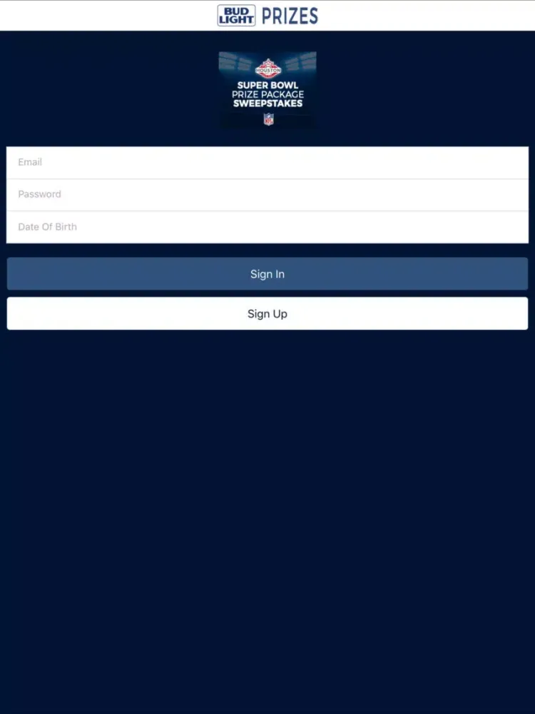 Super Bowl Prizes from Bud Light iPad 應用截圖