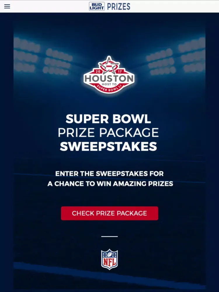Super Bowl Prizes from Bud Light iPad 應用截圖