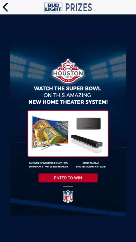 Super Bowl Prizes from Bud Light應用截圖