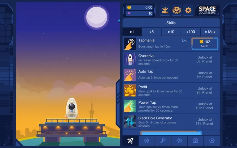 Capturas de tela do Space Colonizers Idle Clicker