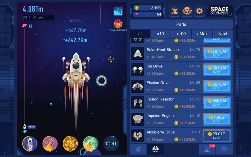 Capturas de tela do Space Colonizers Idle Clicker