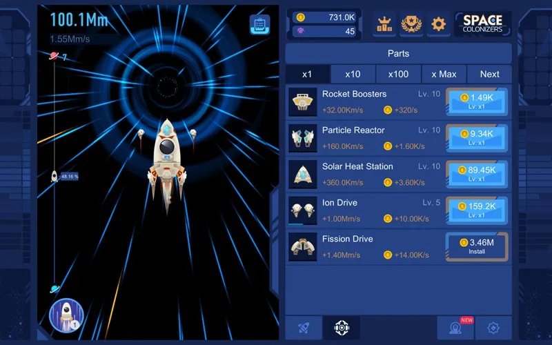 Capturas de tela do Space Colonizers Idle Clicker