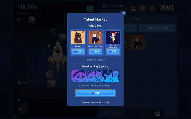 Capturas de tela do Space Colonizers Idle Clicker