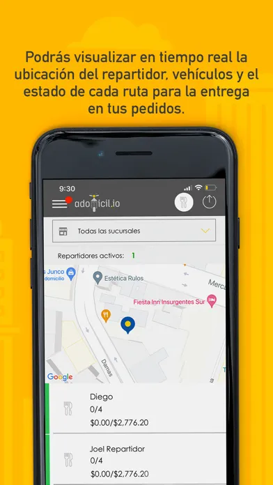 Capturas de pantalla de Logística aDomicil.io