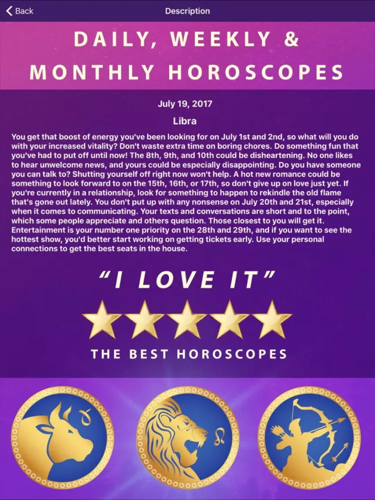 Horoscope⋆ iPad  Screenshots