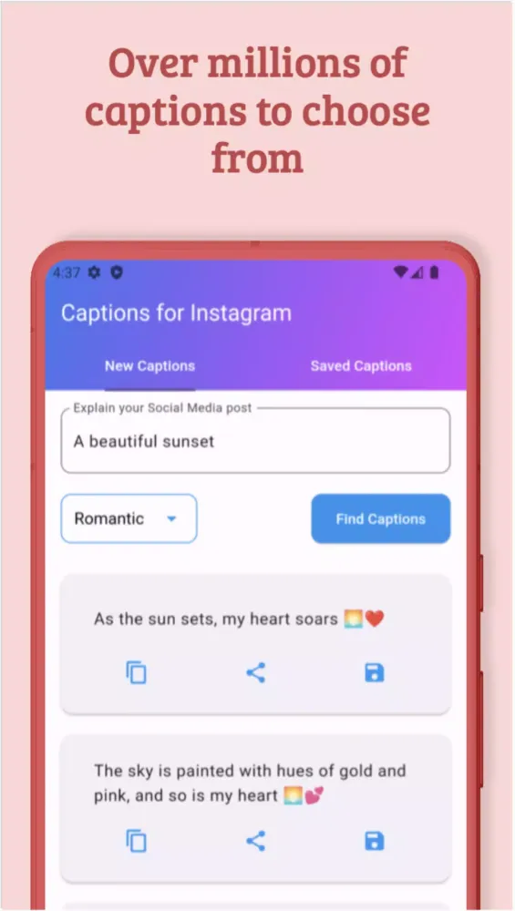 Captions for Instagram Screenshots