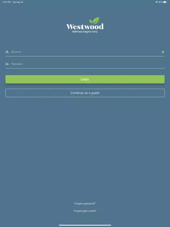 Westwood Wellness iPad  Ekran Görüntüleri