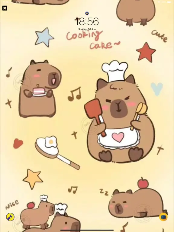 Tangkapan skrin Capybara Friend-Cute Wallpaper iPad 