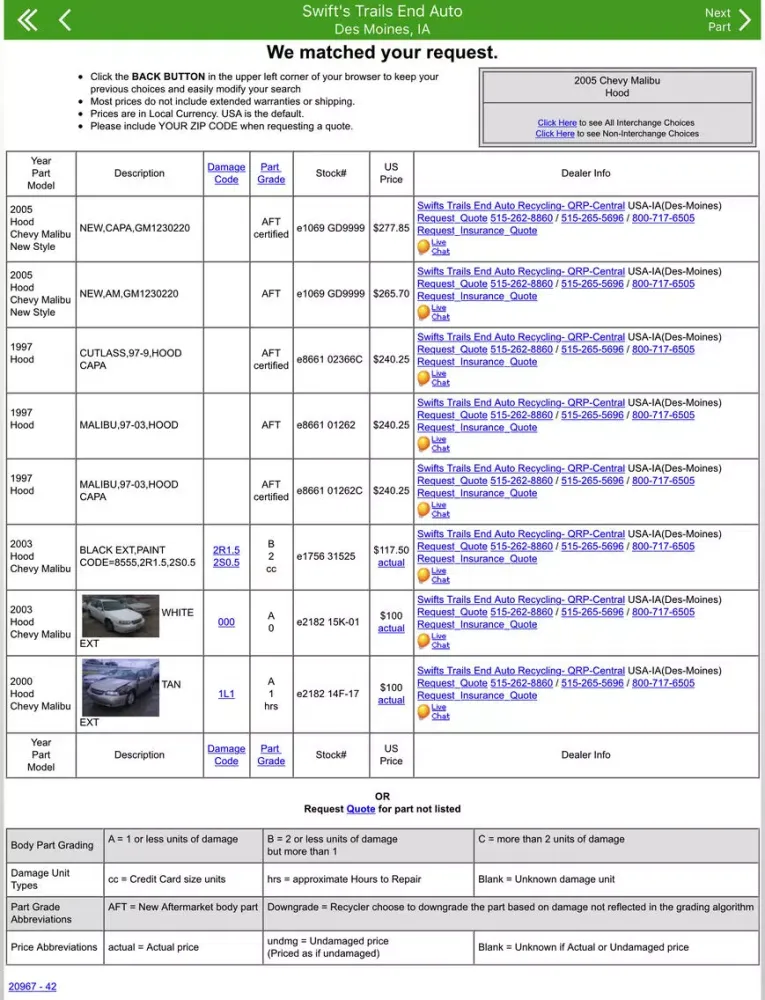 Swift's Trails End Auto Recycling iPad  سکرین شاٹس