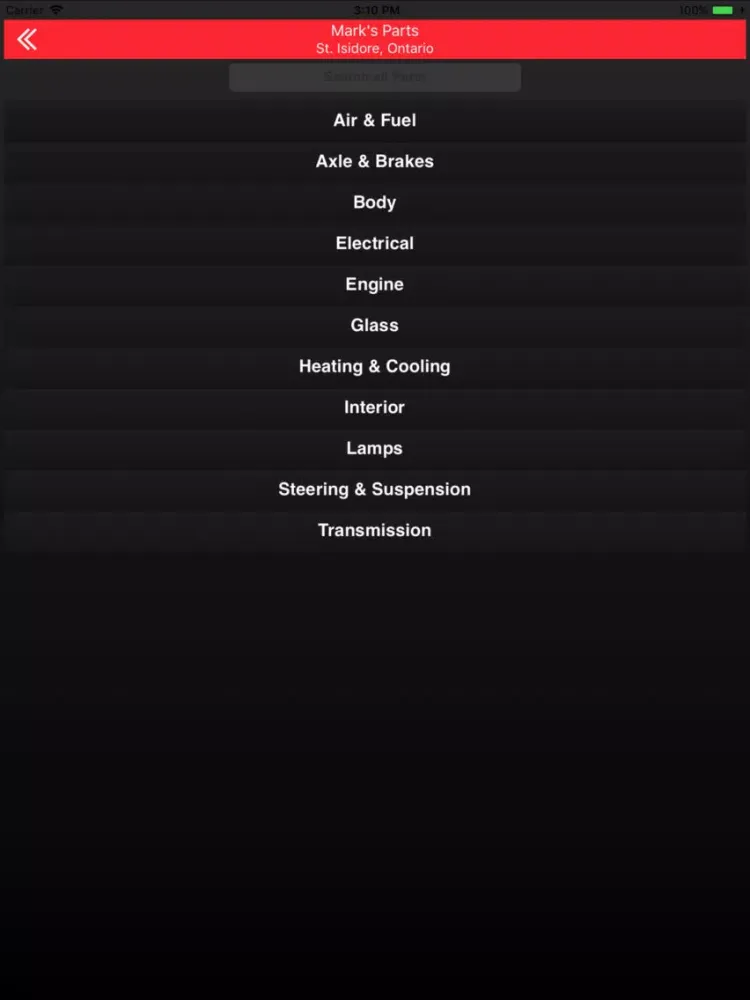 Screenshot di Mark's Parts - St. Isidore ON iPad 