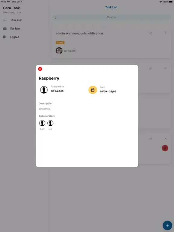 Capturas de tela do Cara Task Management iPad 