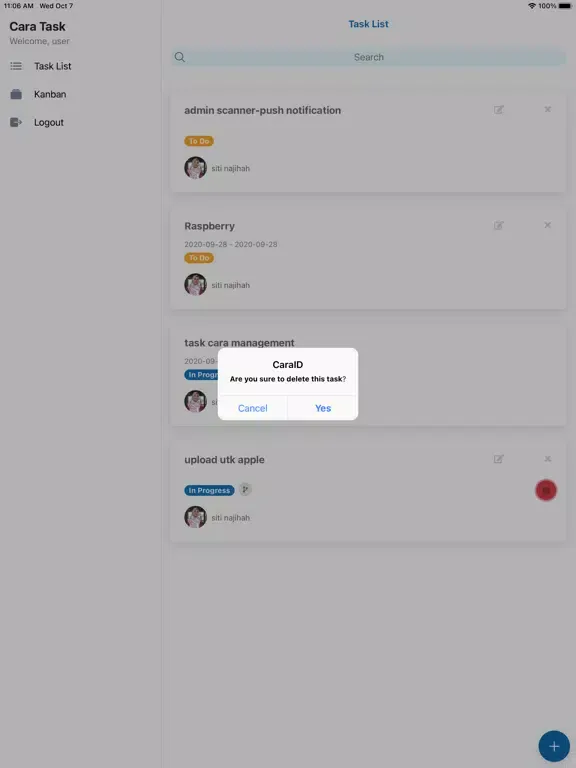 Capturas de tela do Cara Task Management iPad 