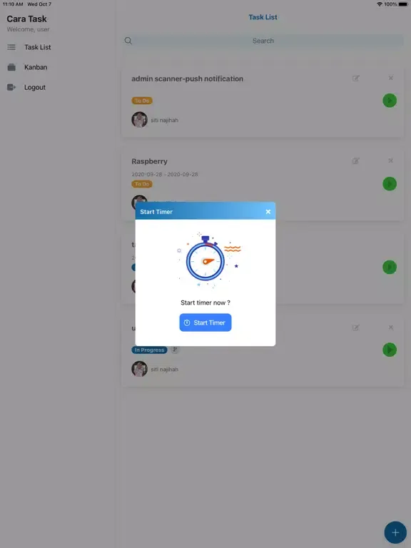 Capturas de tela do Cara Task Management iPad 