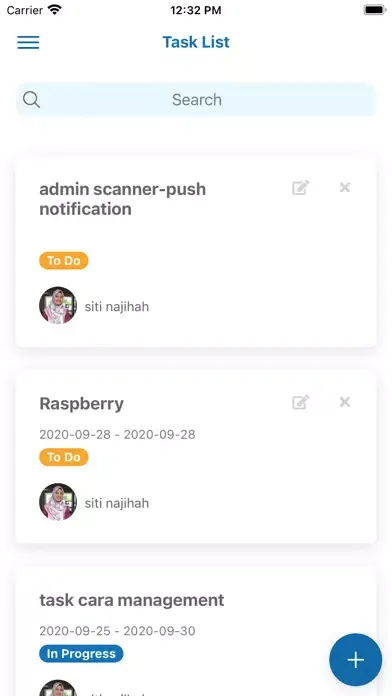 Capturas de tela do Cara Task Management