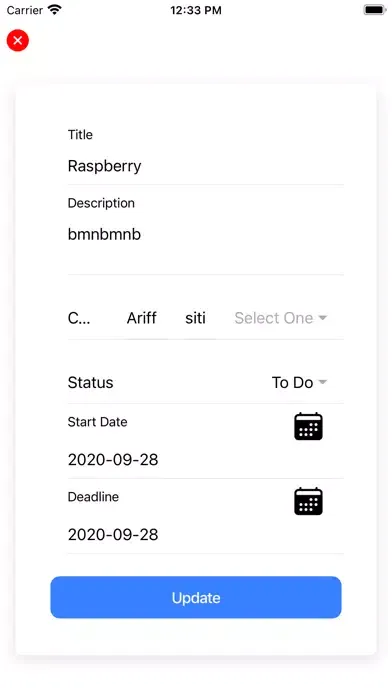 Capturas de tela do Cara Task Management
