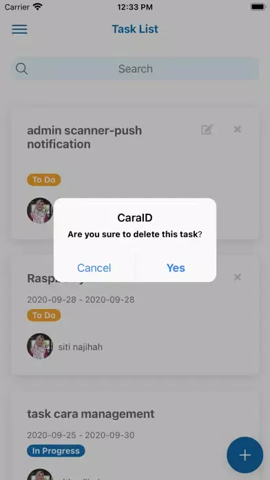 Capturas de tela do Cara Task Management