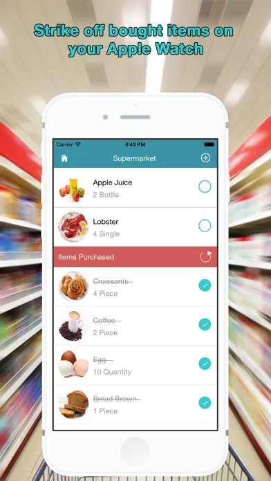 Tangkapan skrin WatchList - The Grocery Shopping List on the Watch