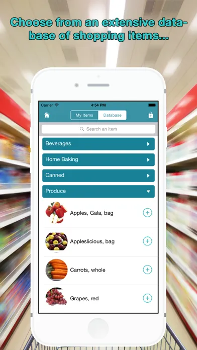 Tangkapan skrin WatchList - The Grocery Shopping List on the Watch