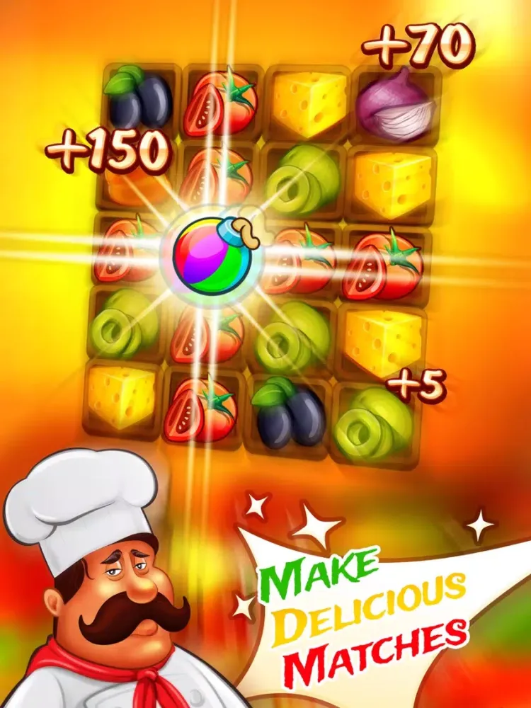 Match 3 Pizza: Kitchen Crash iPad 应用截图
