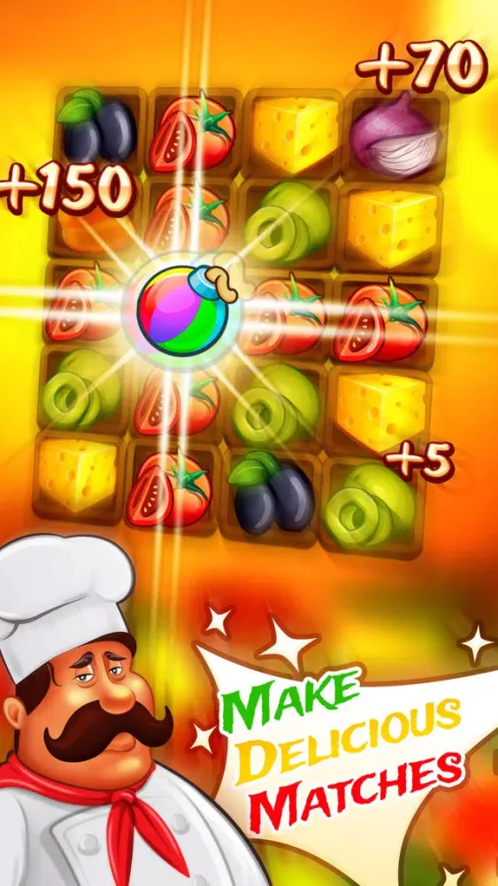 Match 3 Pizza: Kitchen Crash应用截图