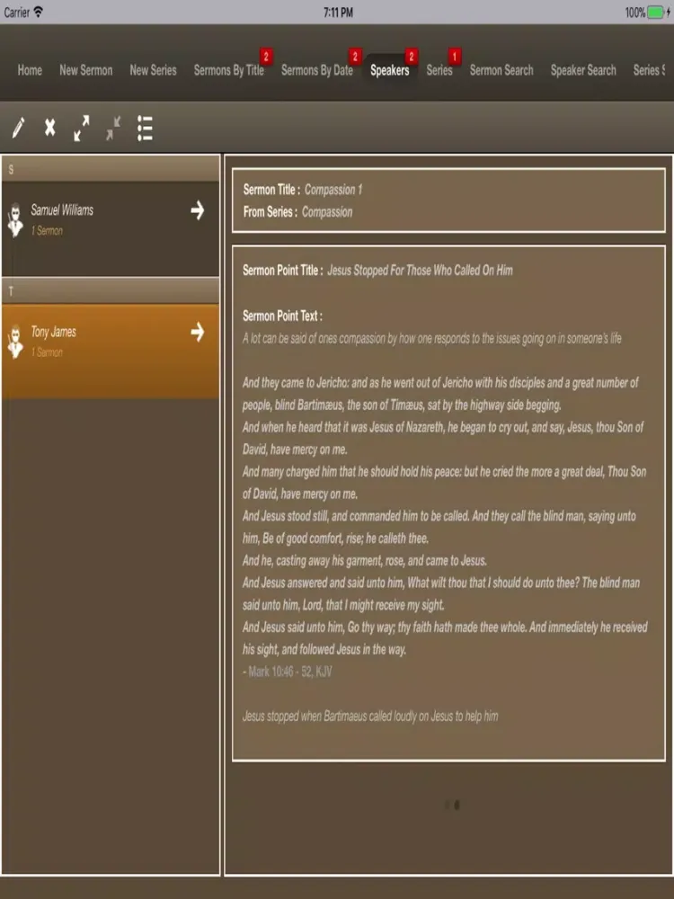 Caranba Sermon Notes iPad  Screenshots