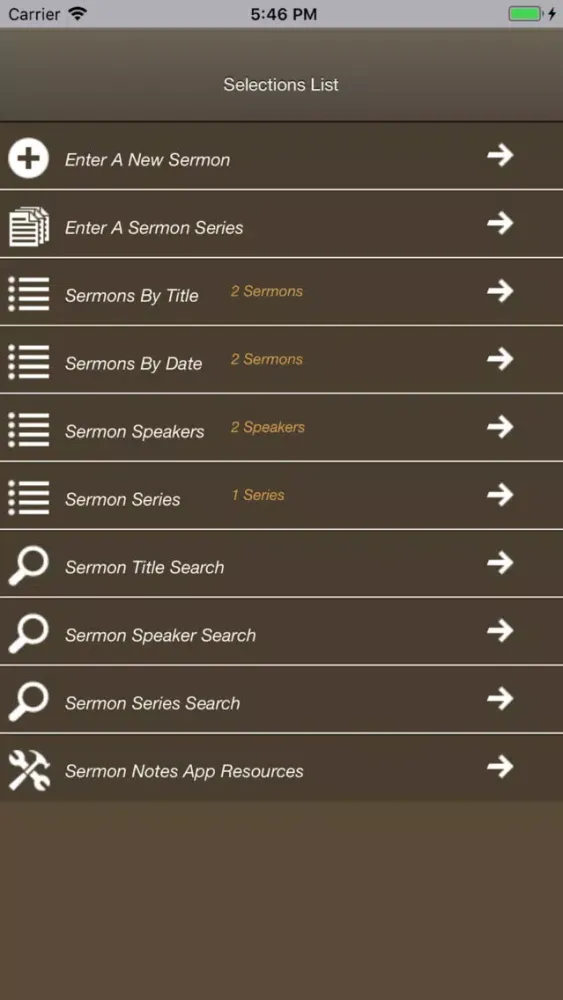 Caranba Sermon Notes Screenshots