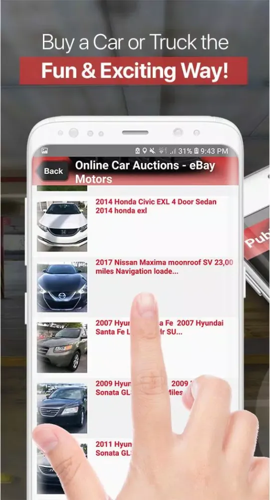 Captures d'écran de Public Car Auctions Directory
